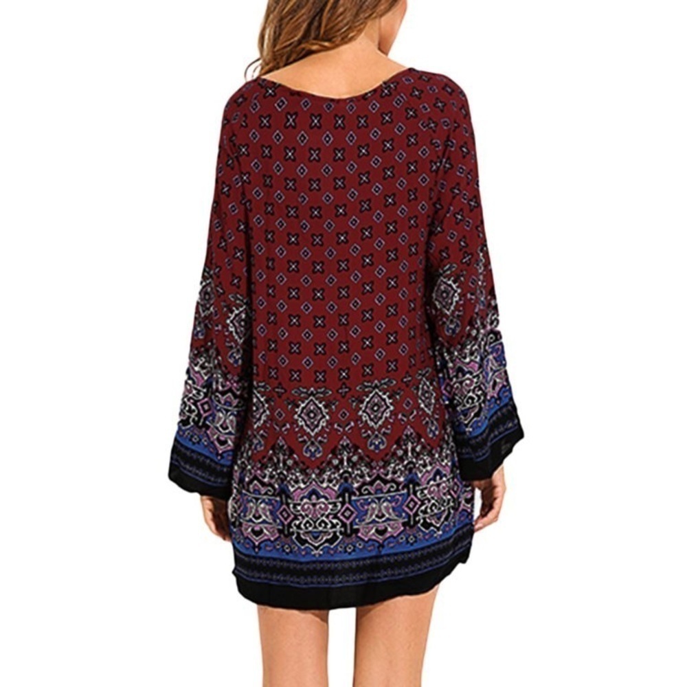 ZANZEA Floral Print Loose Casual Mini Shift Dress. S. NWT. - Picture 8 of 9